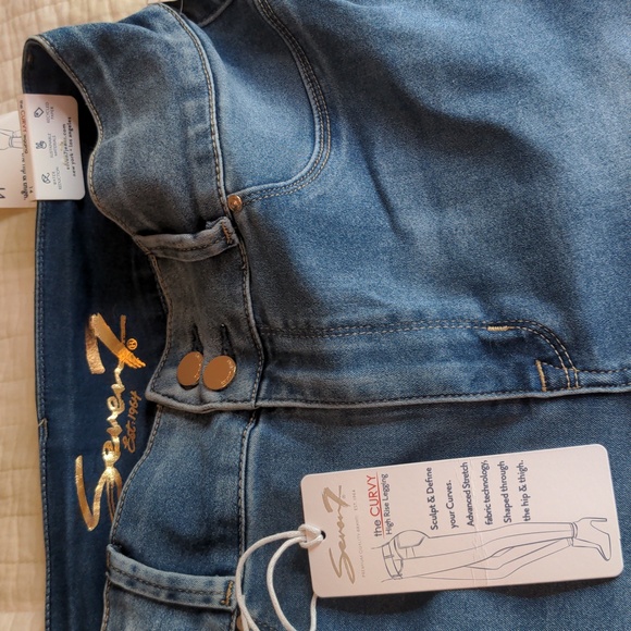 NWT Seven7 size 14 The Curvy High Rise Blue Legging - Picture 5 of 8